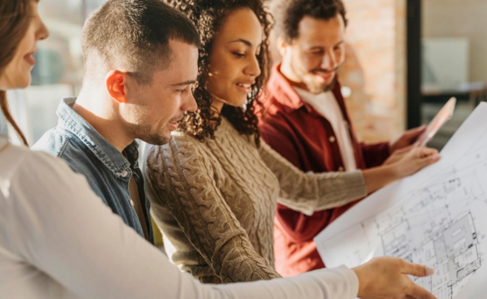 Professional business strategy consultation session with charts and analysis